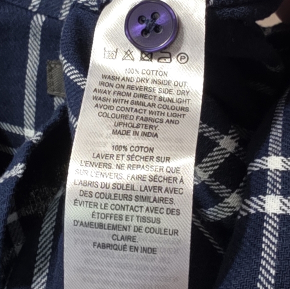 Plaid Top French Connection Womens Pull Over Check Flannel Medium - Picture 4 of 7